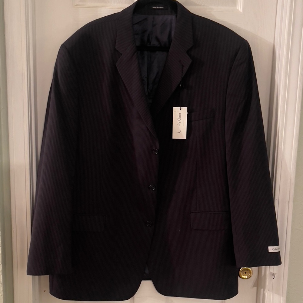Calvin Klein Navy Pinstripe Men’s 48R Blazer NWT